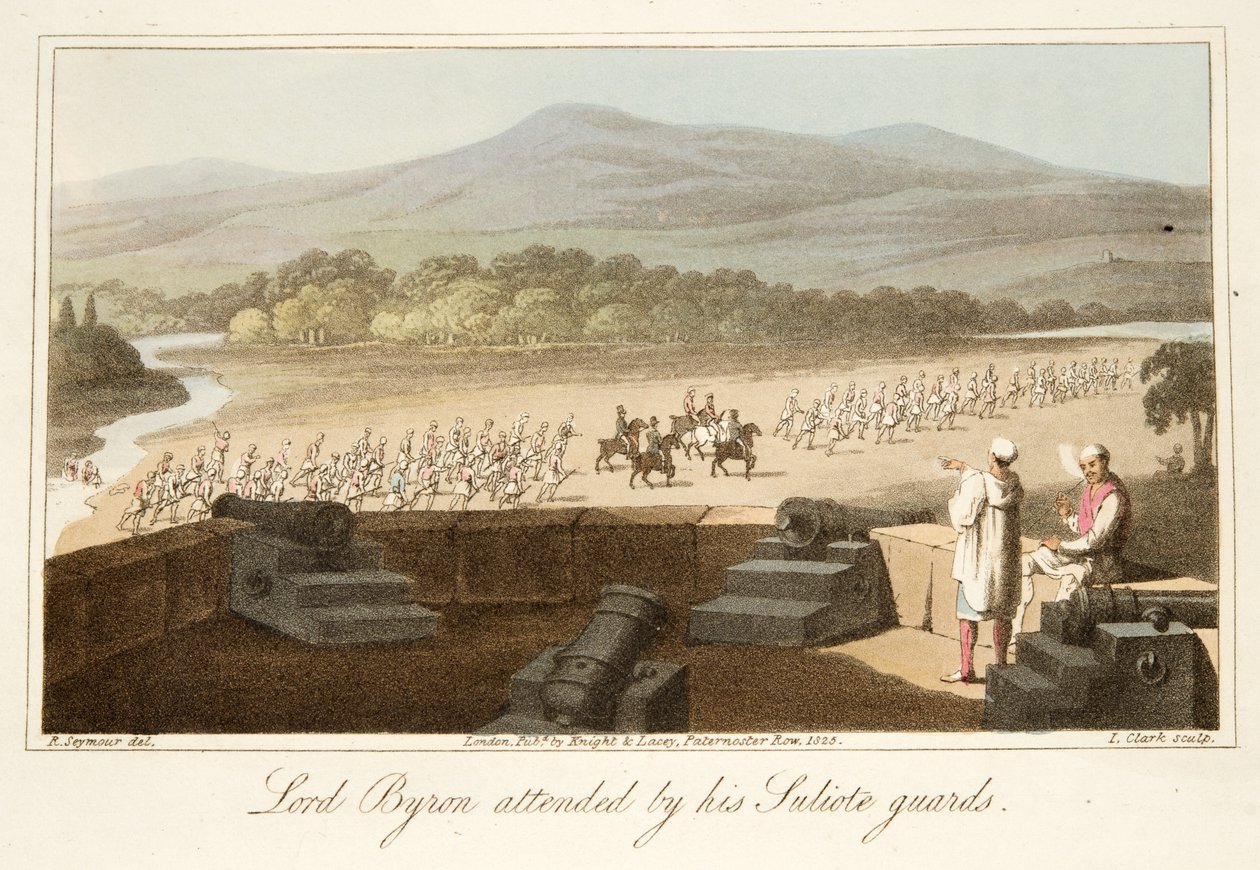Lord Byron w towarzystwie swoich Suliote Guards, z The Last Days of Lord Byron Williama Parry