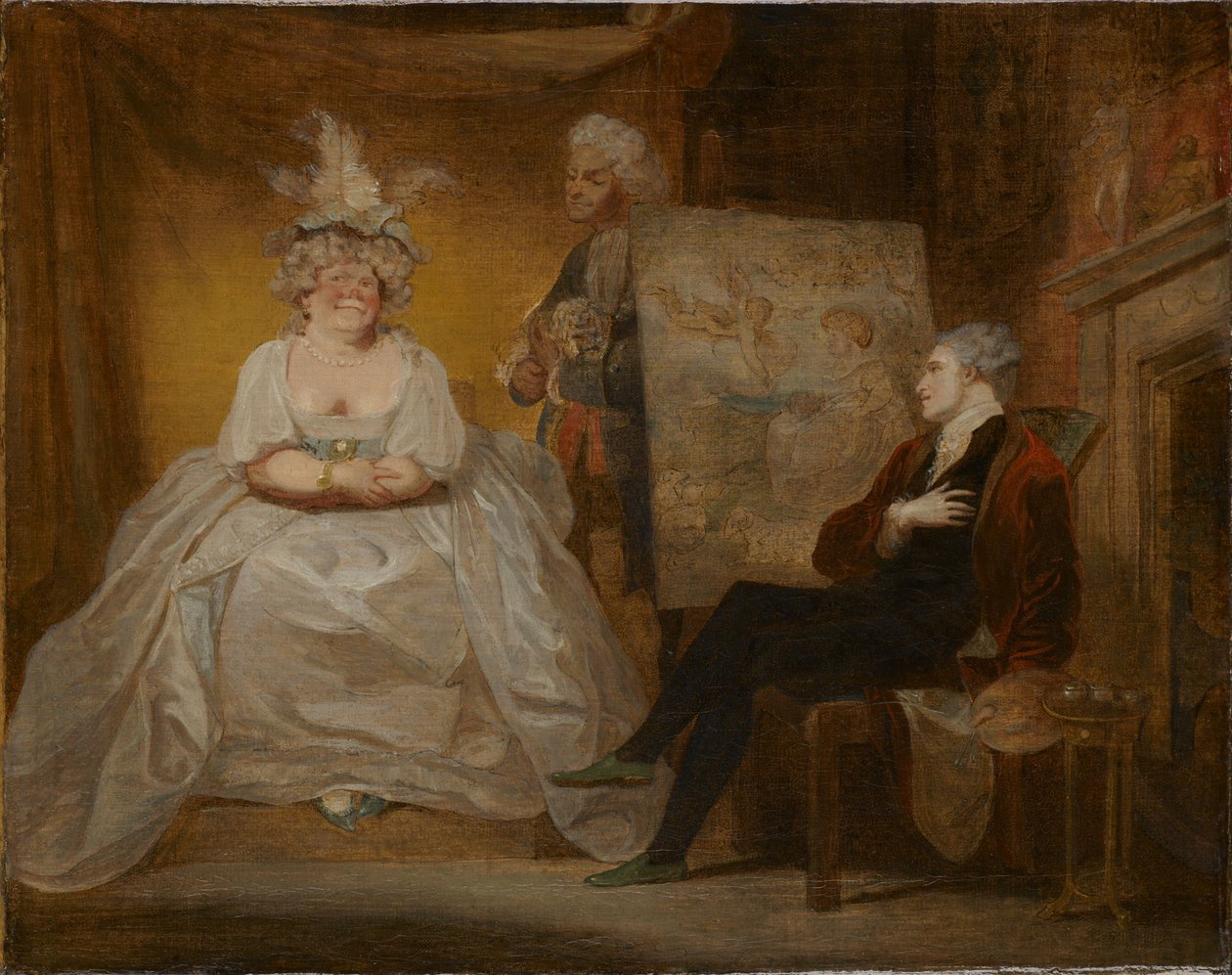 Scena ze sztuki Samuela Foote, Taste autorstwa Robert Smirke