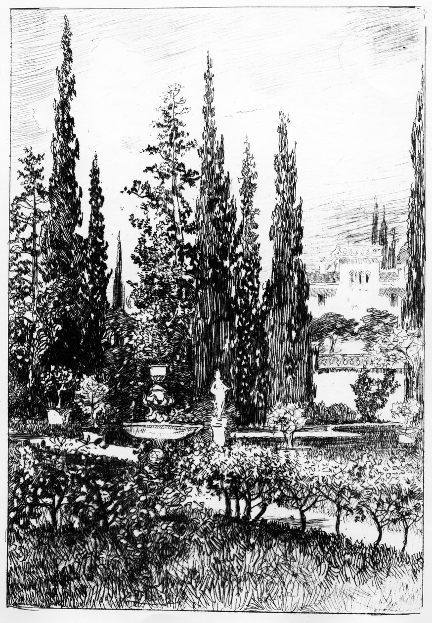 Ogród Krajobrazowy, ilustracja do opowiadania Edgara Allana Poe, ok.1884 autorstwa Robert Swain Gifford