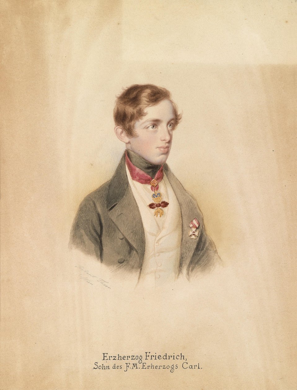 Portret arcyksięcia Fryderyka Ferdynanda Leopolda Austrii (1821-1847) z Orderem Złotego Runa i Krzyżem Kawalerskim Orderu Marii Teresy autorstwa Robert Theer