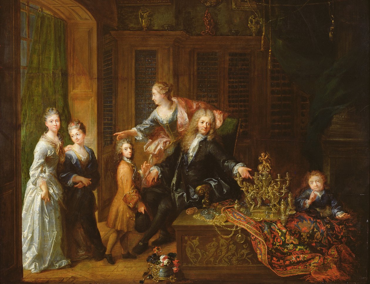 Portret Nicolasa de Launay (1646-1727) i jego rodziny autorstwa Robert Tournieres