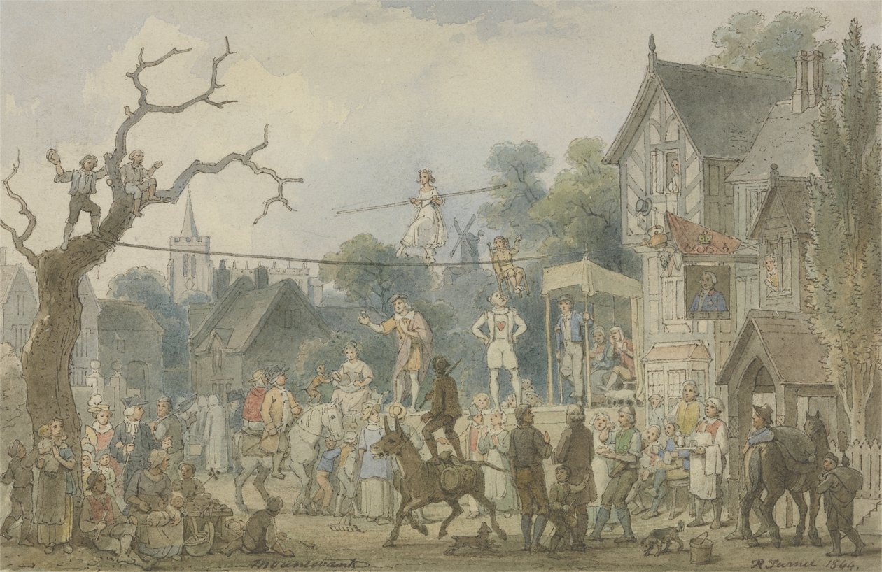 Mountebank, 1844 (pióro i atrament z wc nad grafitem na papierze) autorstwa Robert Turner