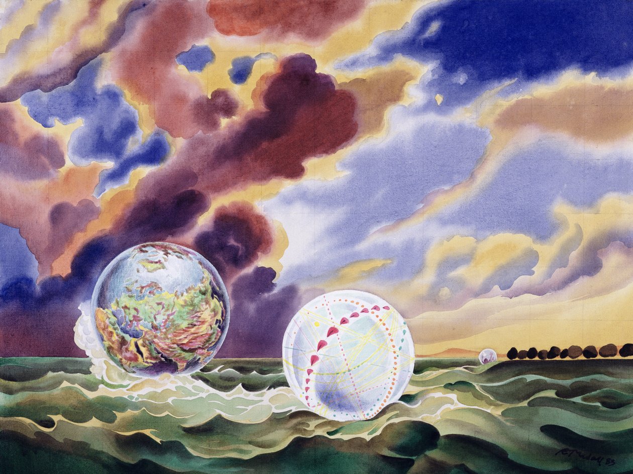 Światy marzeń, 1983 (liquitex na płótnie) autorstwa Robert Tyndall