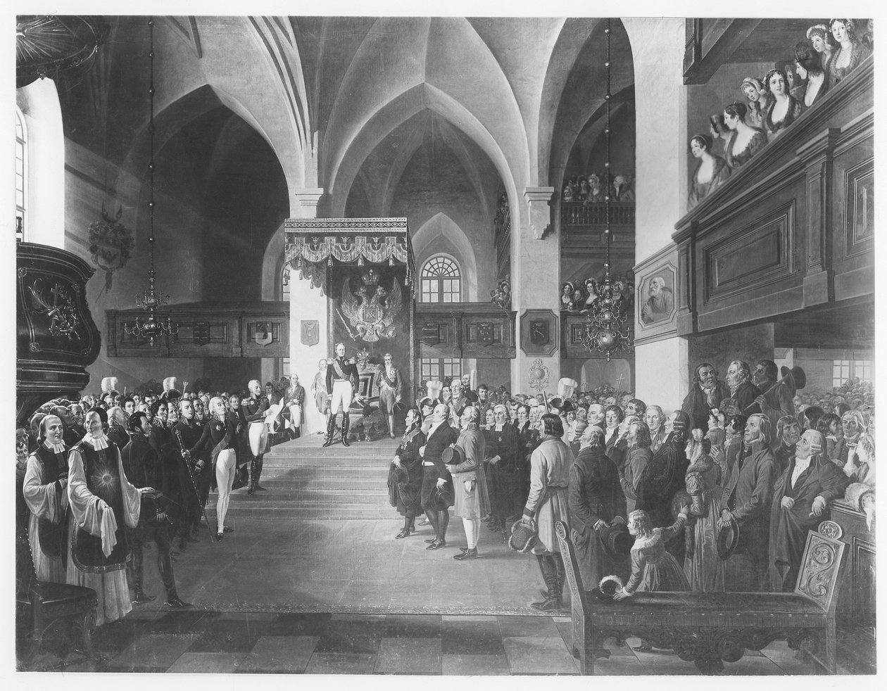 Aleksander I odbierający hołd od państw Finlandii autorstwa Robert Wilhelm Ekman