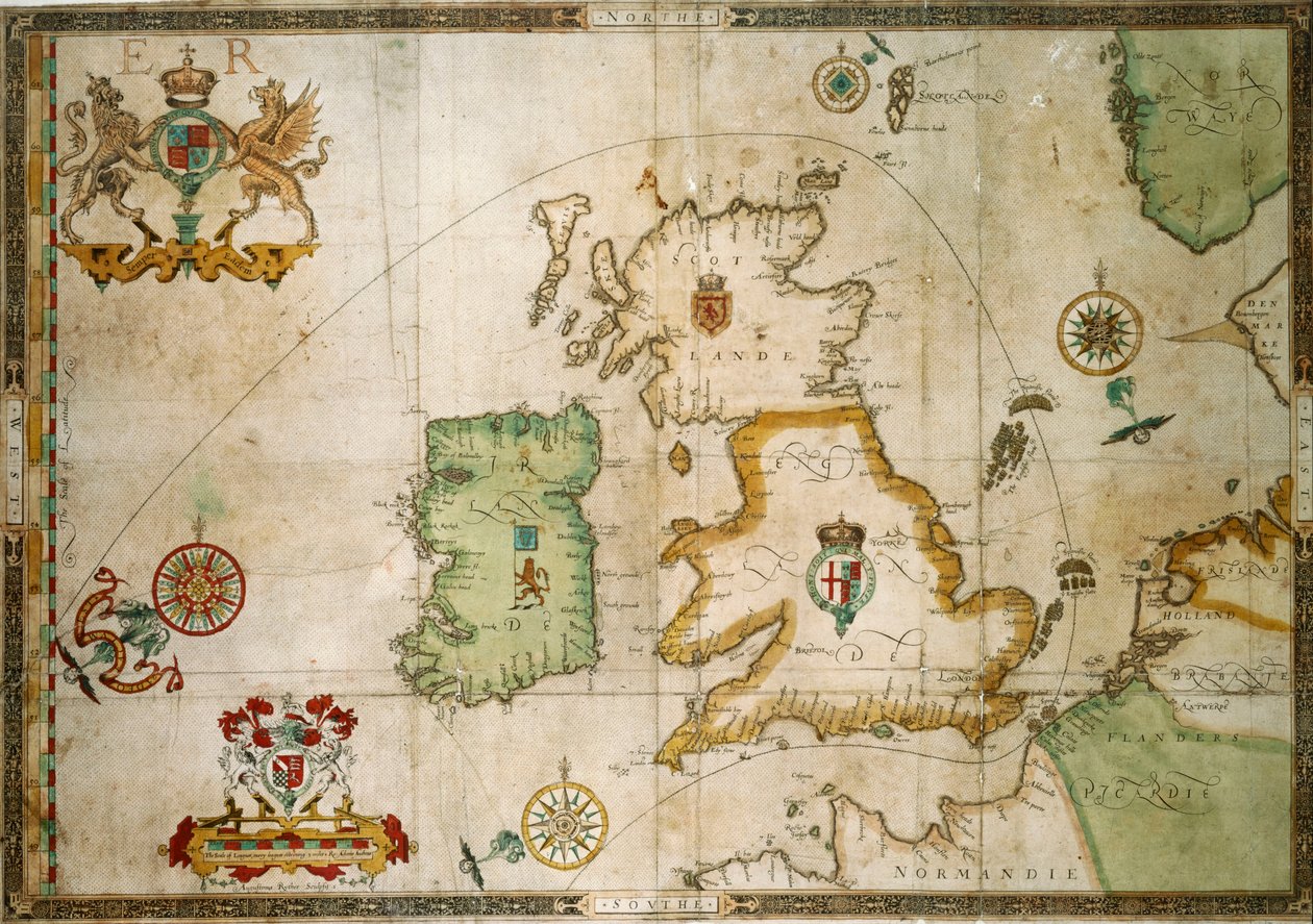 Trasa Armady wokół Wielkiej Brytanii i Irlandii autorstwa Robert (after) Adams