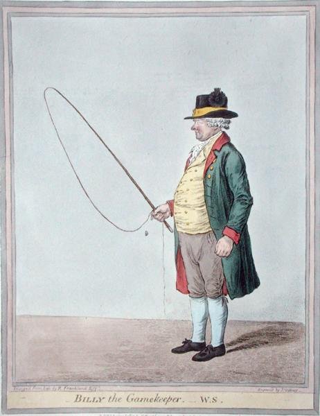 Billy the Gamekeeper, grawerowane przez Jamesa Gillraya (1756-1815) wydane przez Hannah Humphrey w 1810 r. (rycina ręcznie kolorowana) autorstwa Robert (after) Frankland