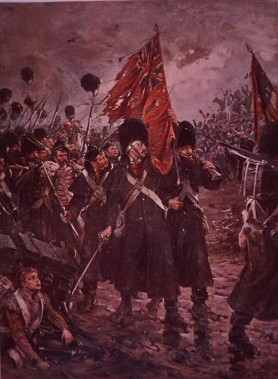 Ratując kolory, Strażnicy w Inkerman podczas wojny krymskiej w 1854 r. autorstwa Robert (after) Gibb