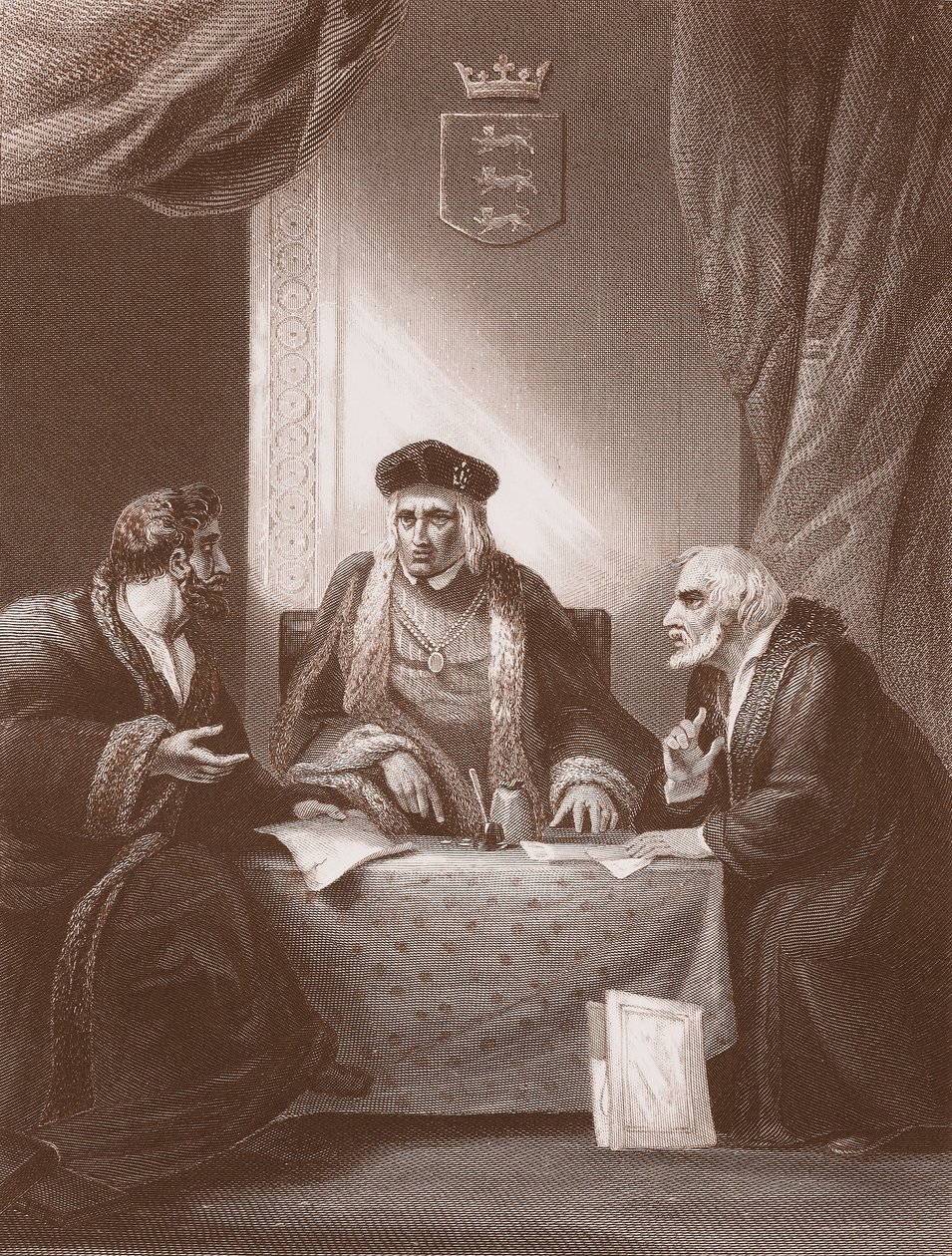 Henryk VII z Empsonem i Dudleyem, grawerowane przez AH Payne (lito) autorstwa Robert (after) Smirke