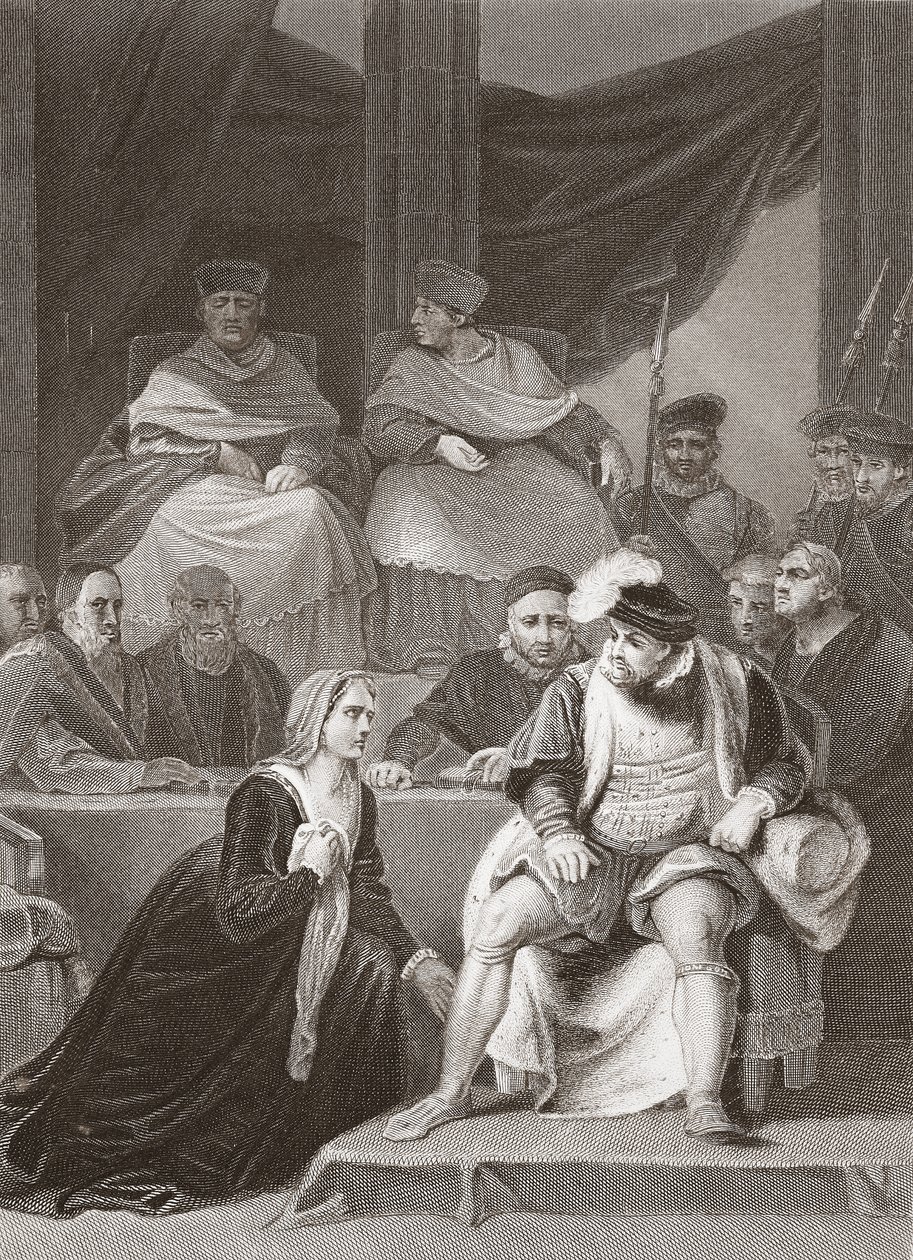 Próba małżeństwa Henryka VIII, grawerowana przez AH Payne (lit) autorstwa Robert (after) Smirke