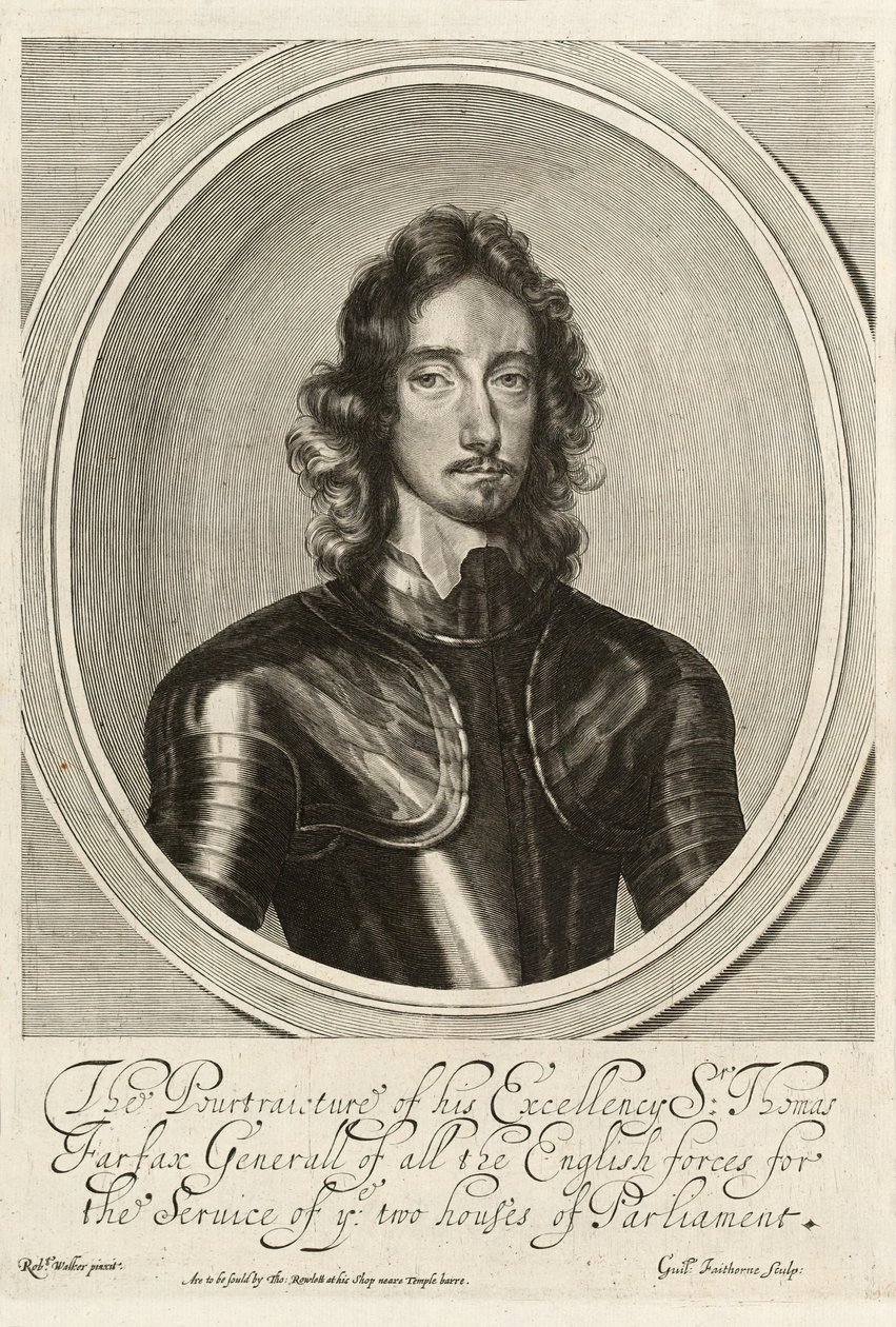 Sir Thomas Fairfax, c.1645 (grawerowanie) autorstwa Robert (after) Walker