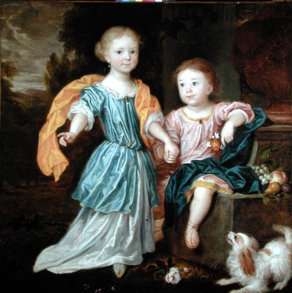 Portret młodej dziewczyny i chłopca, o których mówi się, że są dziećmi Sir Williama Reynoldsa Lloyda autorstwa Robert (attr. to) Byng or Bing