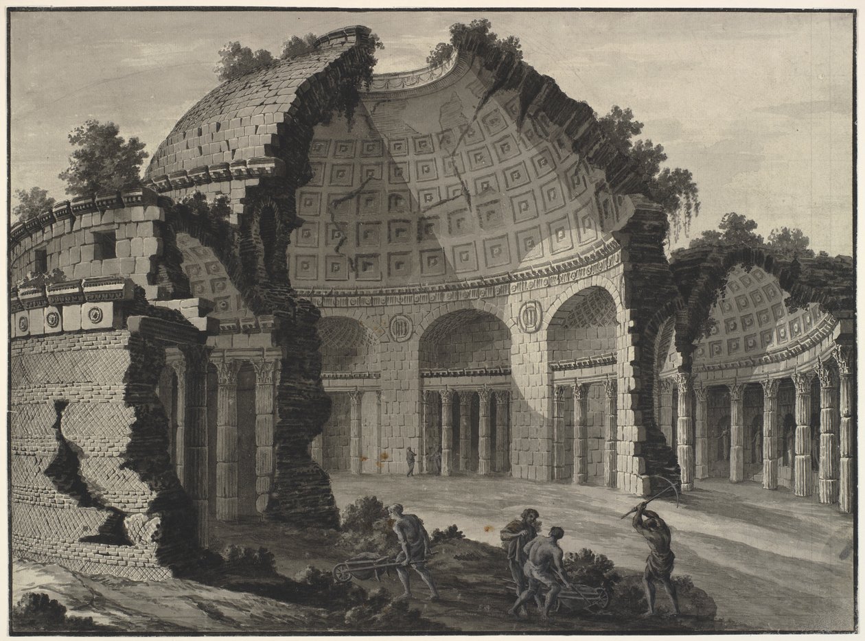 Fantazja architektoniczna ruin antycznej rotundy autorstwa Robert Adam