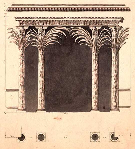 Projekt alkowy (pióro i tusz oraz pranie) autorstwa Robert Adam