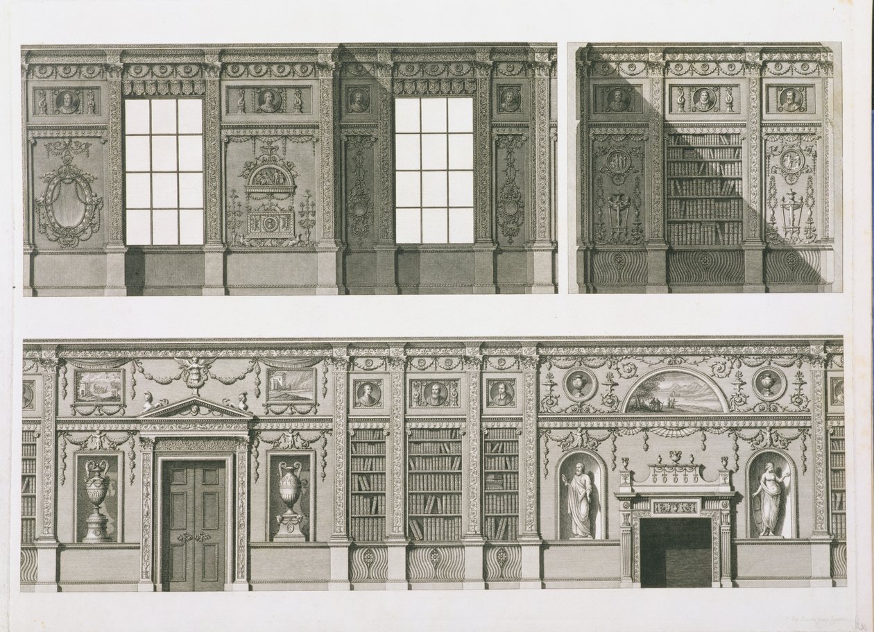Elewacja Biblioteki w Syon House, ok. 1760-69 autorstwa Robert Adam