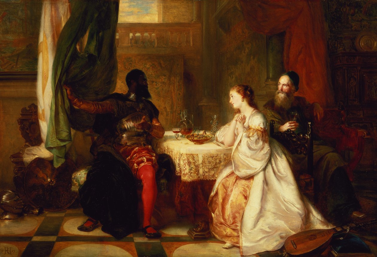 Otello opowiadający o swoich przygodach Desdemonie, 1869 autorstwa Robert Alexander Hillingford