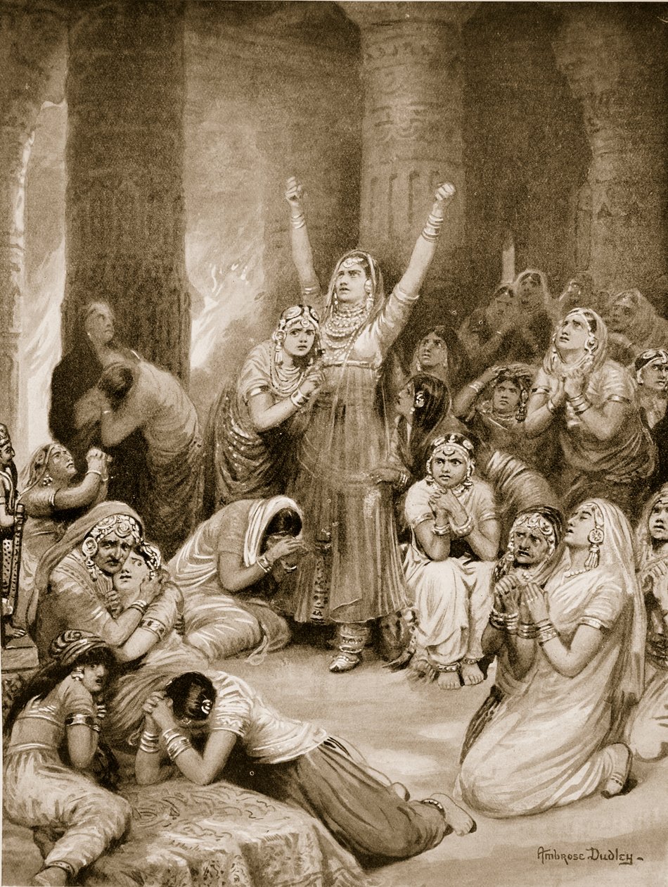 Rajput ceremonia Jauhar (holokaust) autorstwa Robert Ambrose Dudley