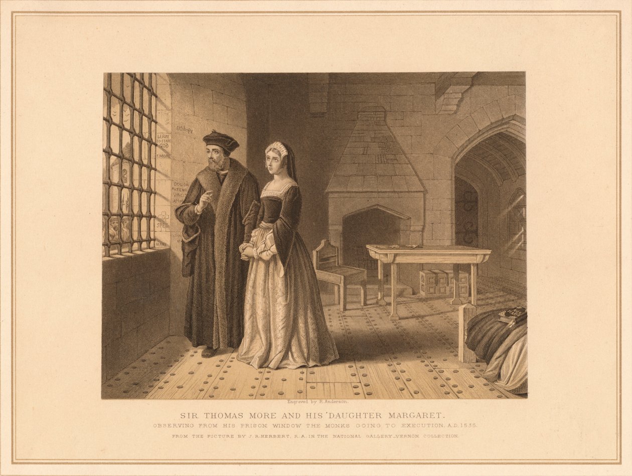 Sir Thomas More i jego córka Margaret, 1878 autorstwa Robert Anderson