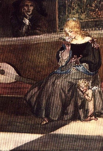Go, Lovely Rose!, ze Złotego Skarbca Palgrave, opublikowane w 1907 (kolor lito) autorstwa Robert Anning Bell