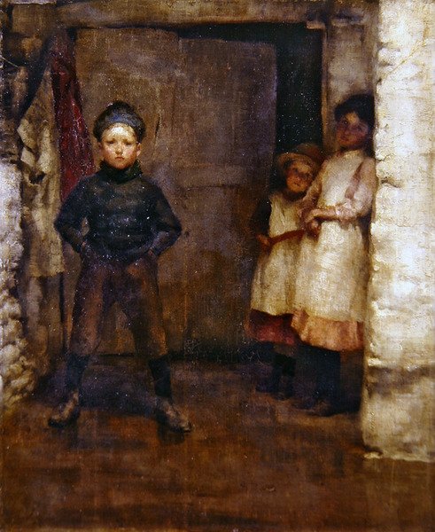 W drzwiach (olej na płótnie) autorstwa Robert Anning Bell