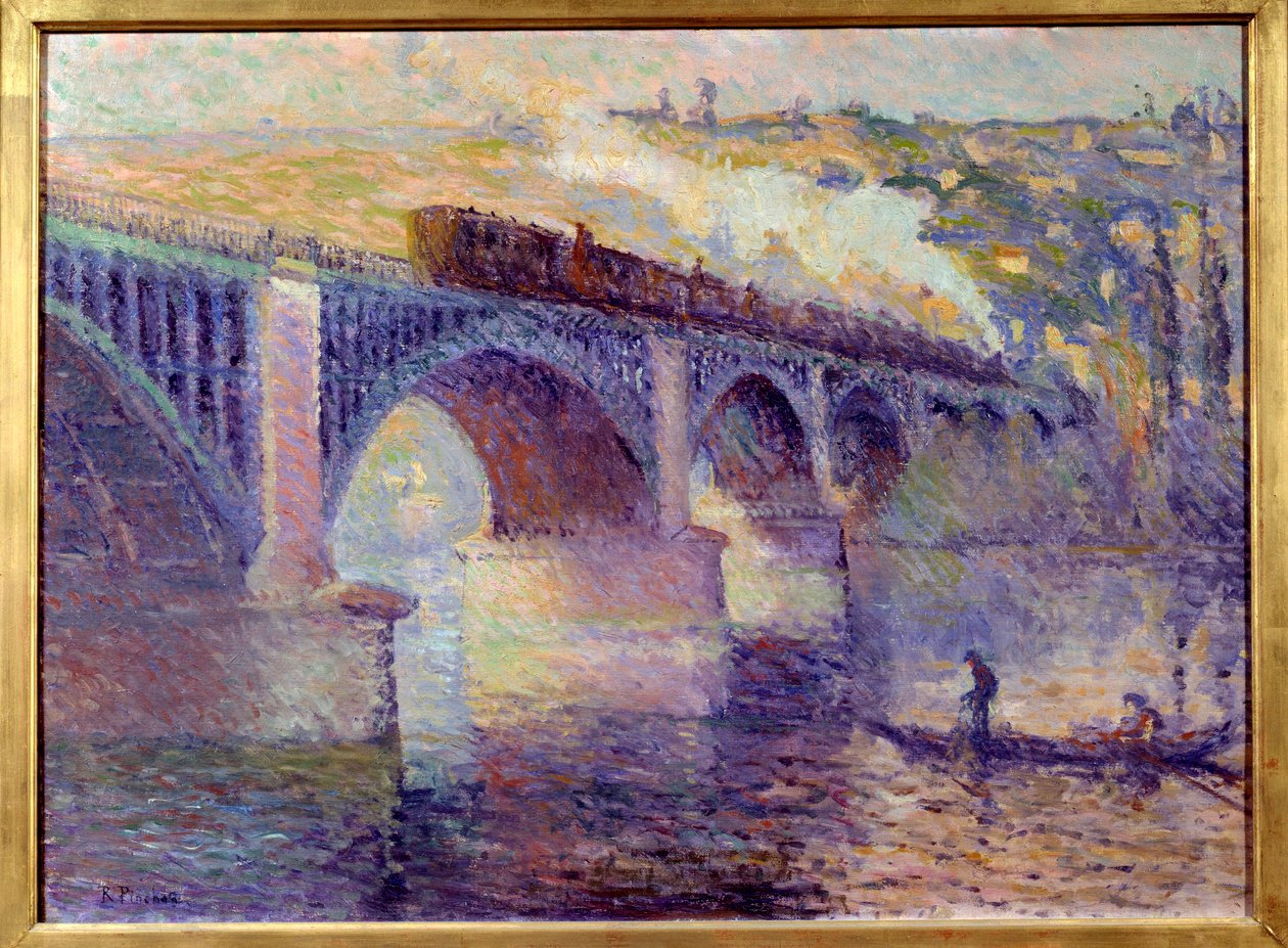 Le pont aux Anglais, zachodzące słońce Obraz Roberta Pinchona (1886-1943) Słońce XX wieku. 0,52x0,73 m Rouen, Muzeum Sztuk Pięknych autorstwa Robert Antoine Pinchon