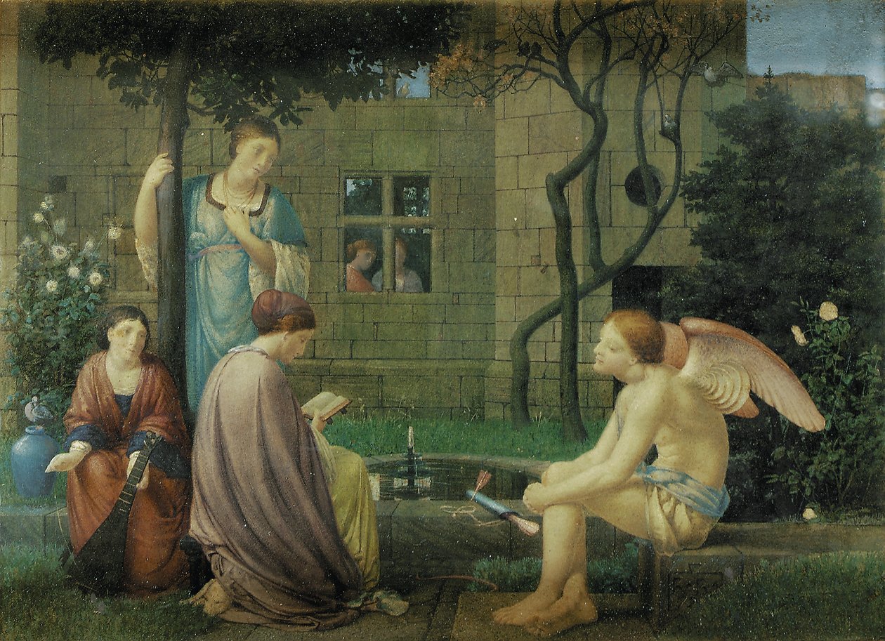 Czytanie miłości, on jest, 1874 autorstwa Robert Bateman
