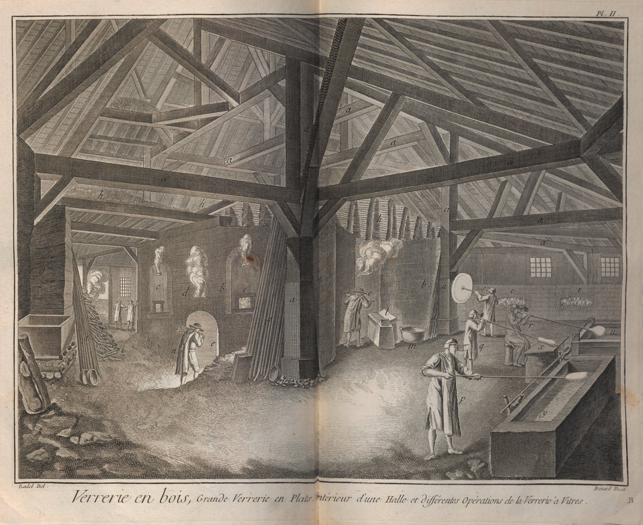 Produkcja szkła. Z Encyclopédie autorstwa Denisa Diderota i Jeana Le Ronda dAlemberta, 1751-1765. autorstwa Robert Benard