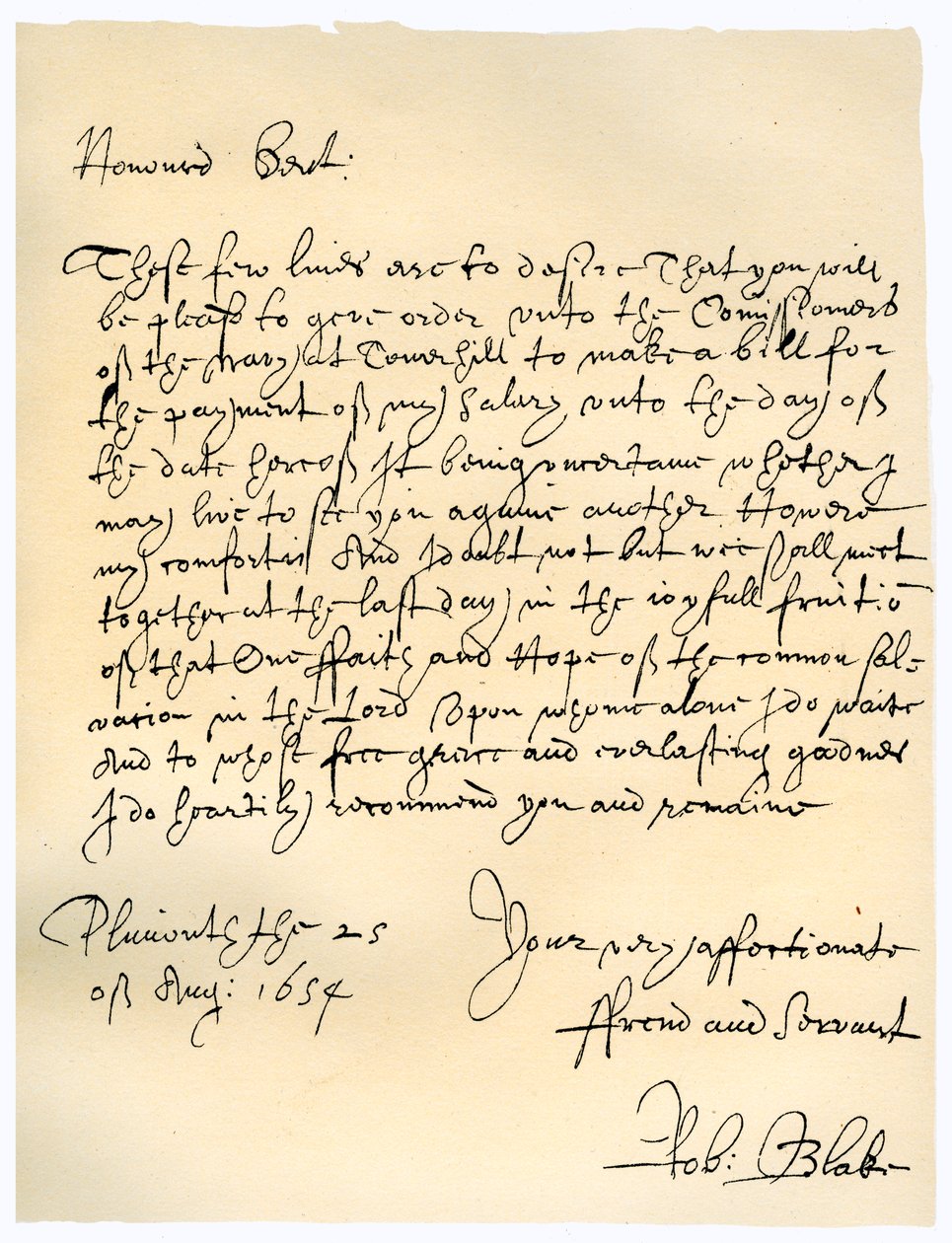 List admirała Roberta Blake