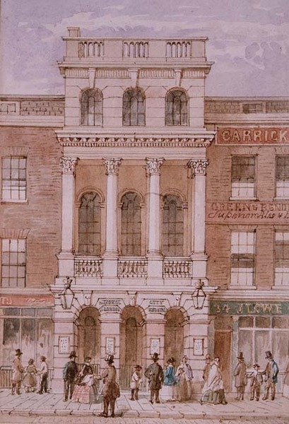 Teatr City of London, Bishopsgate autorstwa Robert Blemell (attr. to) Schnebbelie