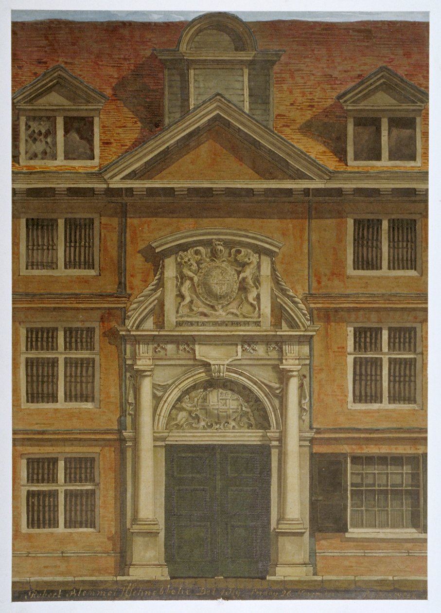 Blackwell Hall, City of London, 1819 autorstwa Robert Blemmell Schnebbelie