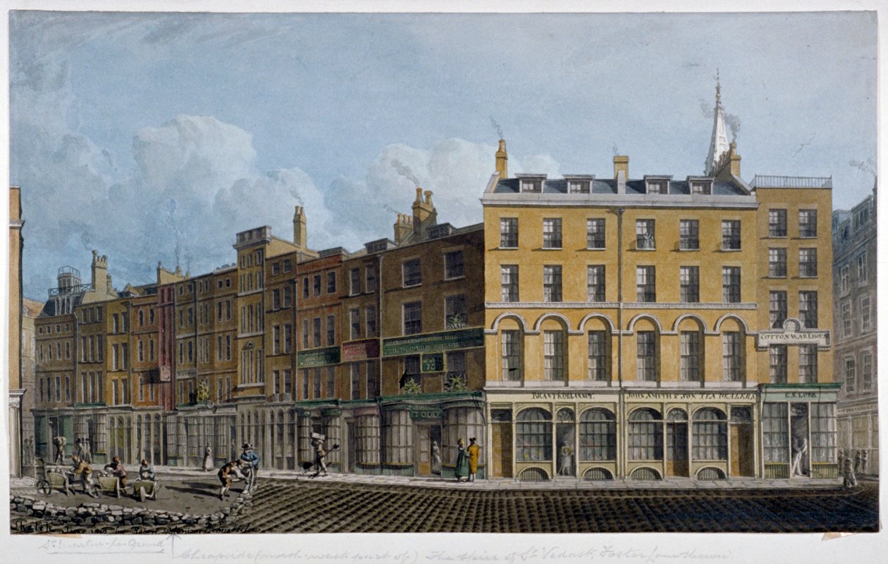 Cheapside, City of London, 1818 autorstwa Robert Blemmell Schnebbelie