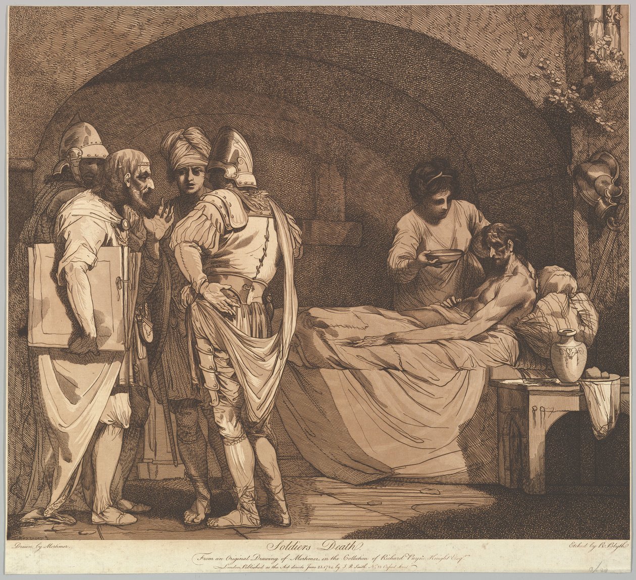 Śmierć żołnierza z życia i śmierci żołnierza, 1 maja 1781 r. autorstwa Robert Blyth