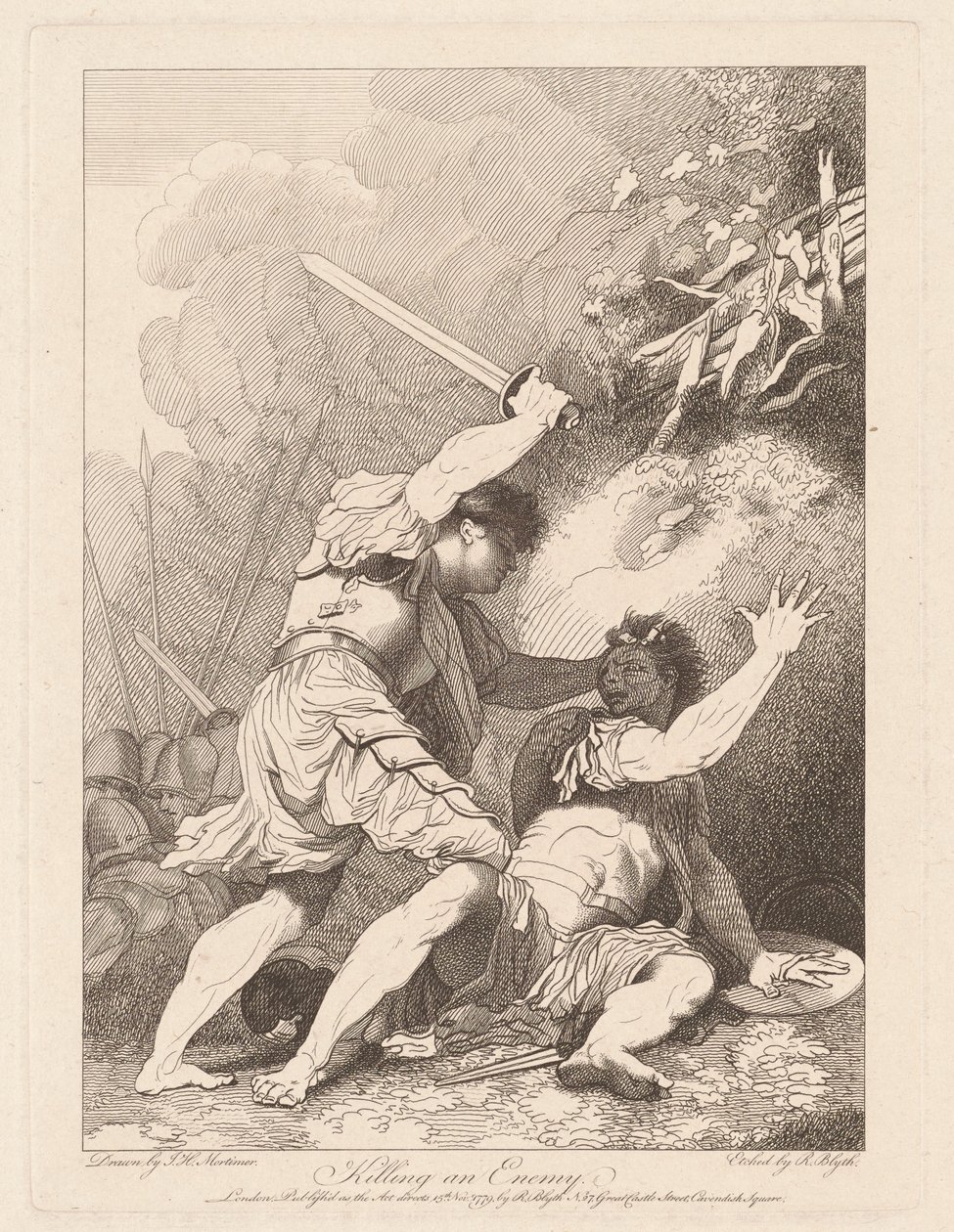 Zabicie wroga autorstwa Robert Blyth, after John Hamilton Mortimer