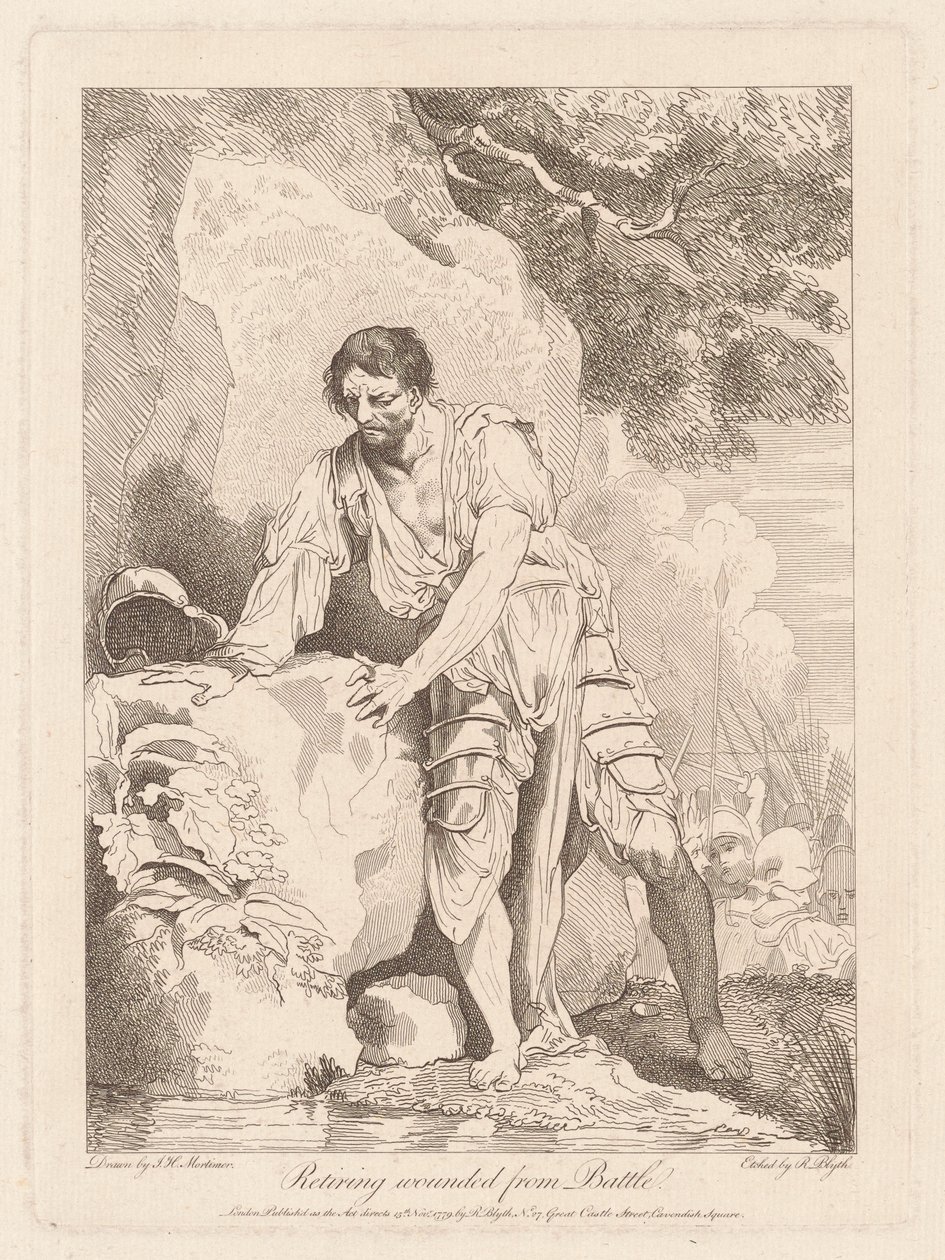 Wycofywanie się rannych z bitwy autorstwa Robert Blyth, after John Hamilton Mortimer