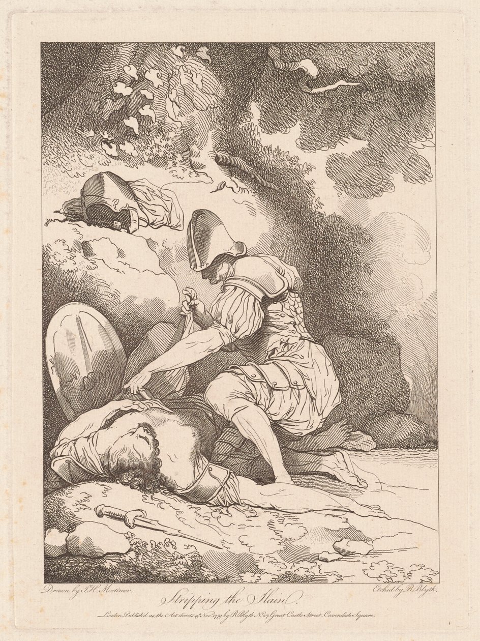 Rozbieranie zabitych autorstwa Robert Blyth, after John Hamilton Mortimer