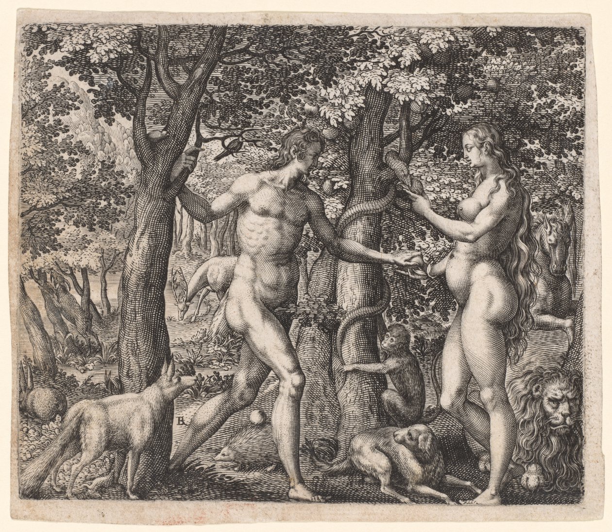 Adam i Ewa, koniec XVI wieku. autorstwa Robert Boissard