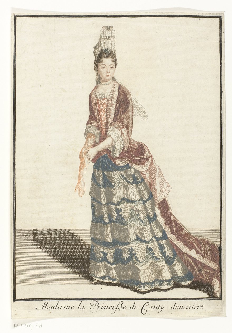 Portret Marii Anny de Bourbon Madame the Wdowa Księżniczka Conty (tytuł na obiekcie) autorstwa Robert Bonnart (possibly)
