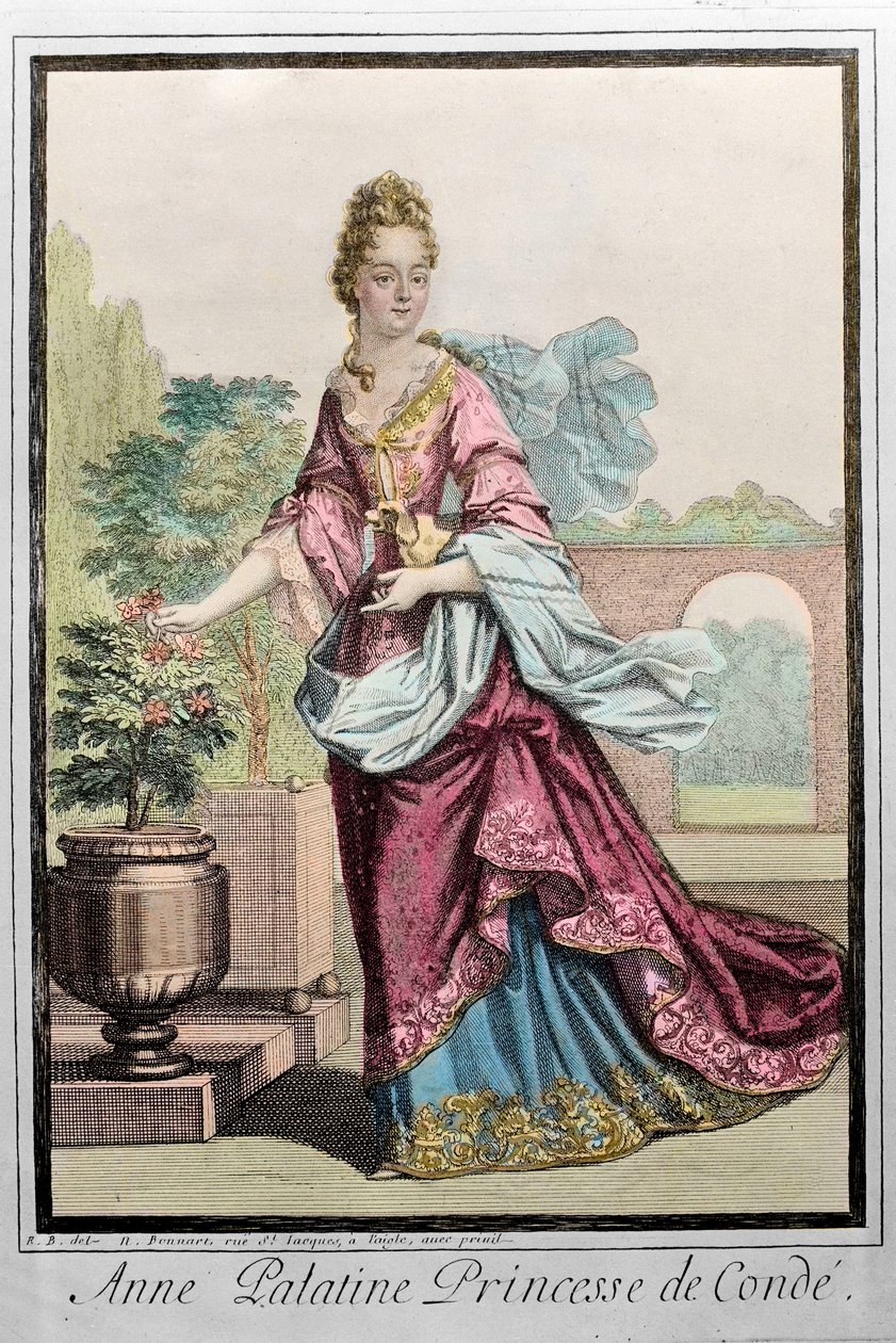 Anne Palatine, Princess of Conde (Anne de Baviere (1648-1723) (Anne Henriette Julie de Baviere) (Anne Henriette of Bavaria) (Anna del Palatinato) - grawerowanie przez Roberta Bonnarta - autorstwa Robert Bonnart