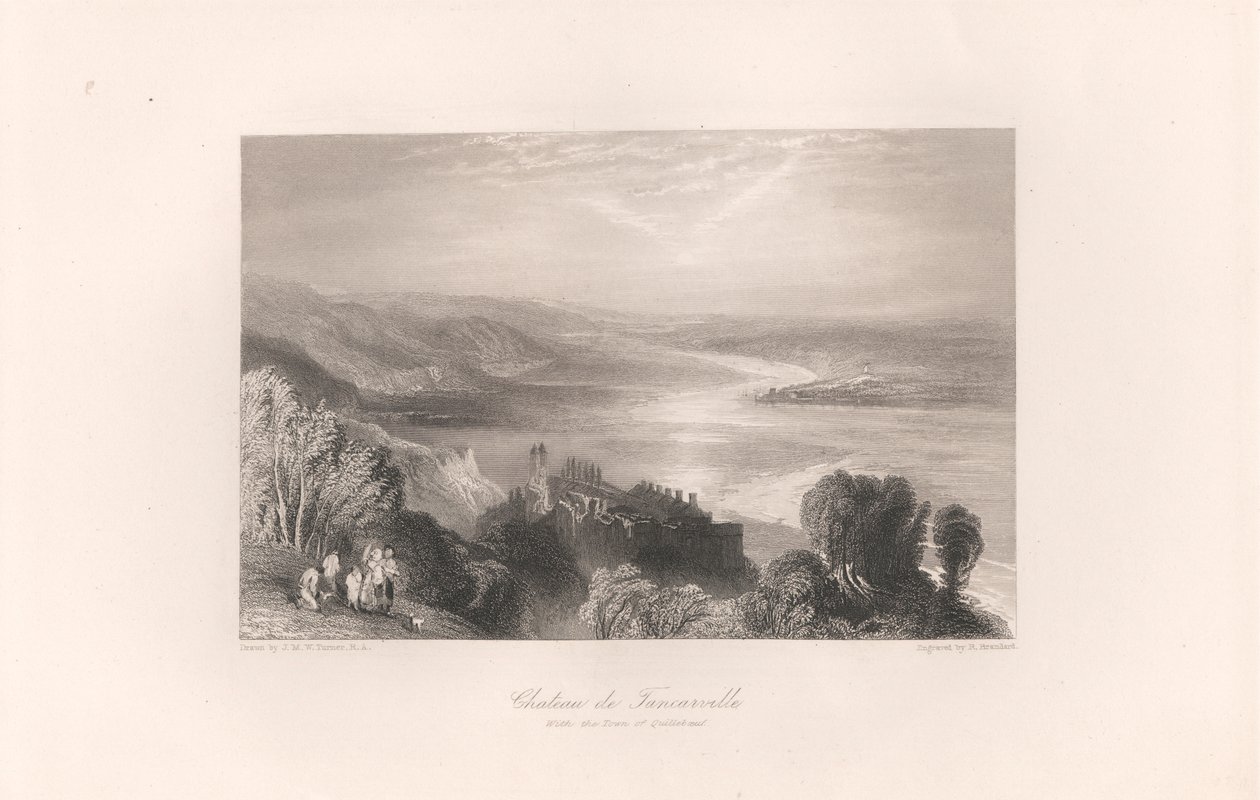 Chateau de Tancarville z miastem Quilleboeuf autorstwa Robert Brandard