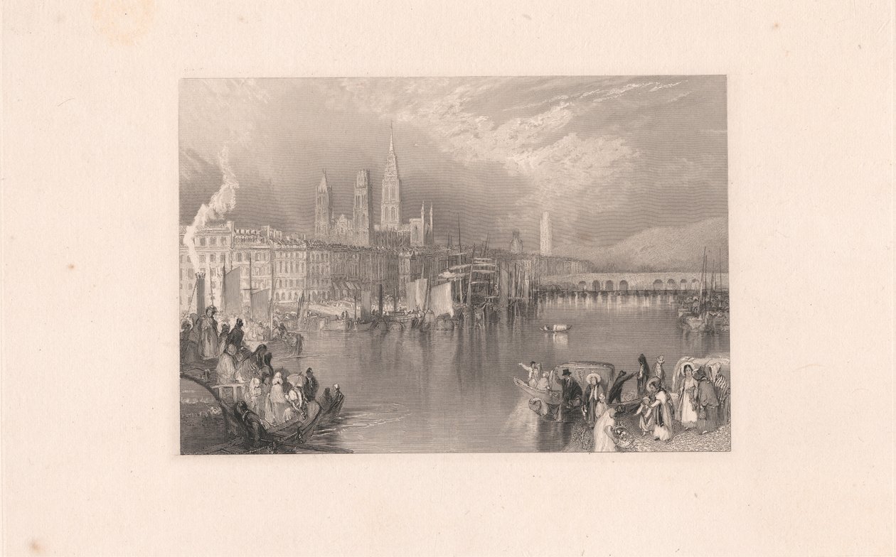 Rouen, patrząc w górę rzeki autorstwa Robert Brandard