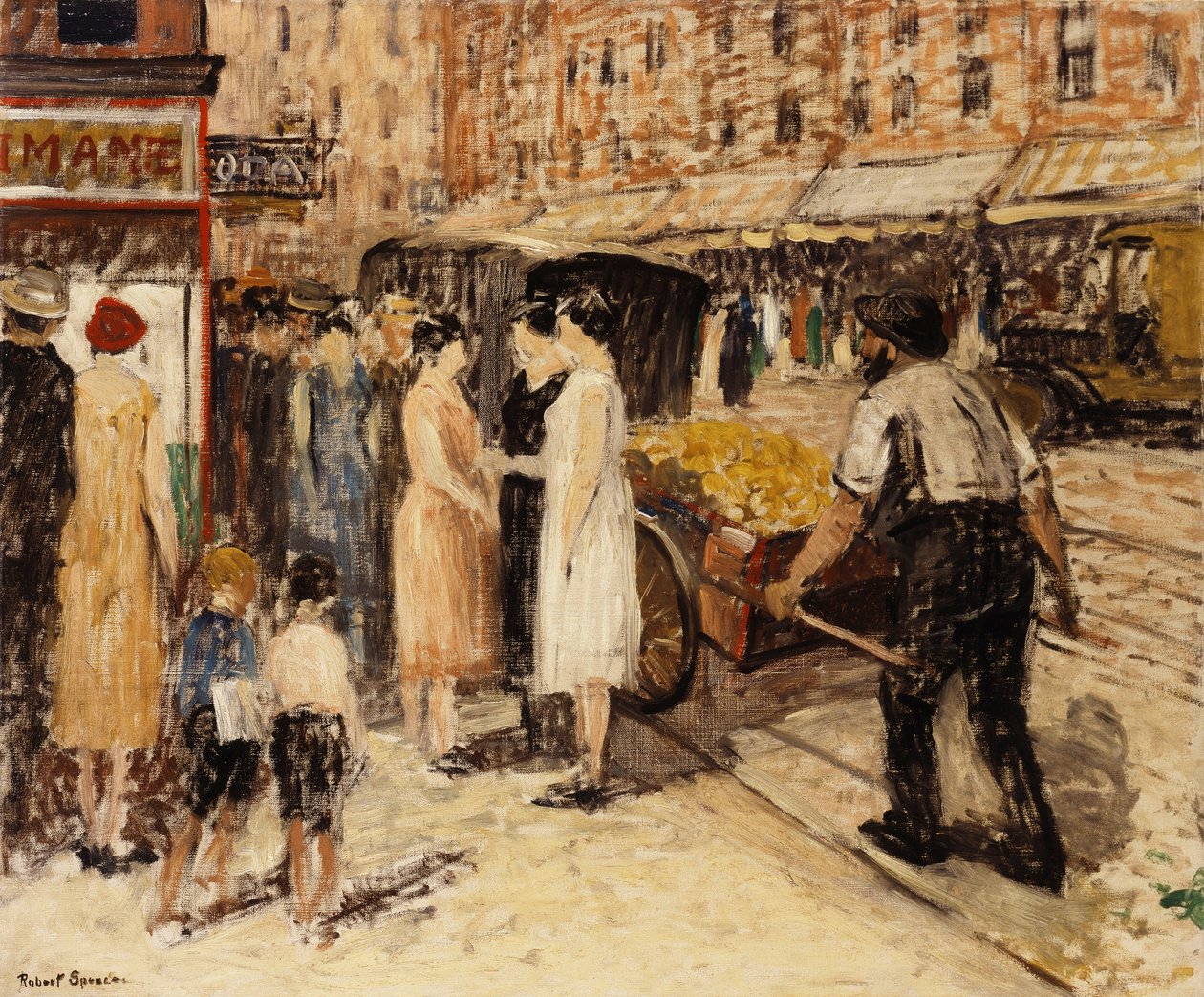 Lower East Side, c.1930 (olej na płótnie) autorstwa Robert C. Spencer