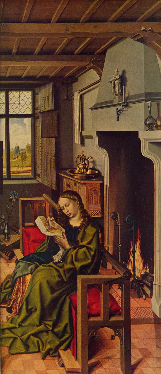 Skrzydło ołtarzowe Santa Barbara, 1438, c1934 autorstwa Robert Campin