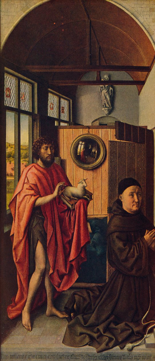 Św. Jan Chrzciciel i mistrz franciszkański Henryk z Werl, 1438, c1934 autorstwa Robert Campin