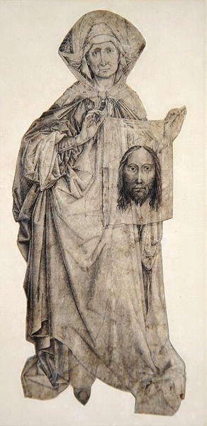 Św. Weronika (pióro, tusz i tusz indyjski na welinie) autorstwa Robert Campin