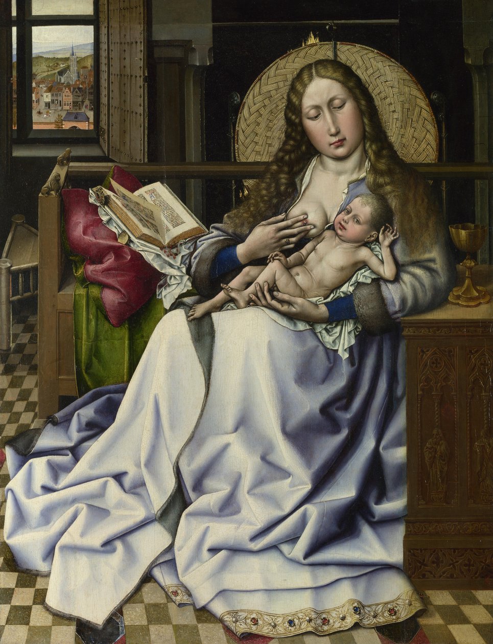 Dziewica z Dzieciątkiem przed zasłoną ogniową, ok. godz. 1440 autorstwa Robert, Campin