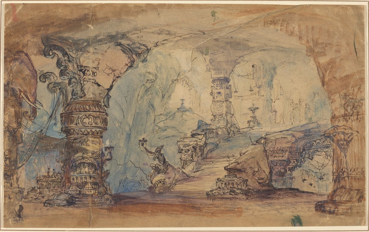 Fantastyczna podziemna świątynia (Jaskinia Alladyna?) autorstwa Robert Caney