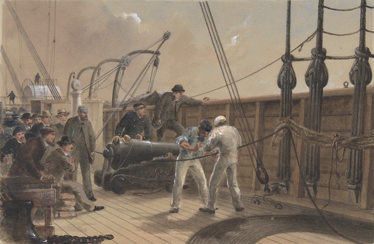 Splot kabla po pierwszym wypadku na pokładzie Great Eastern, 25 lipca 1865, 1865-66. autorstwa Robert Charles Dudley