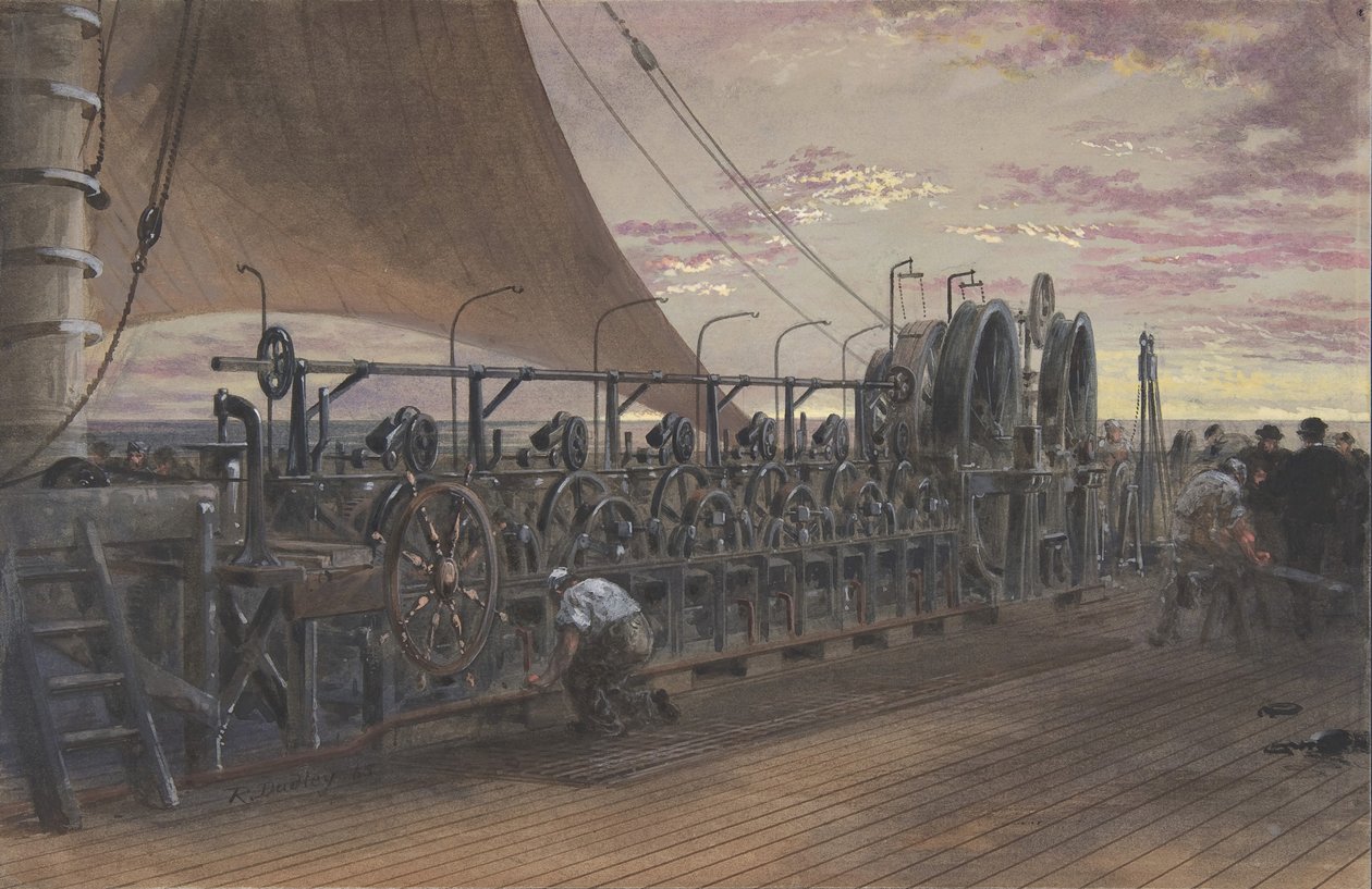 Maszyna wypłaty na rufie Wielkiego Wschodu, 1865. autorstwa Robert Charles Dudley