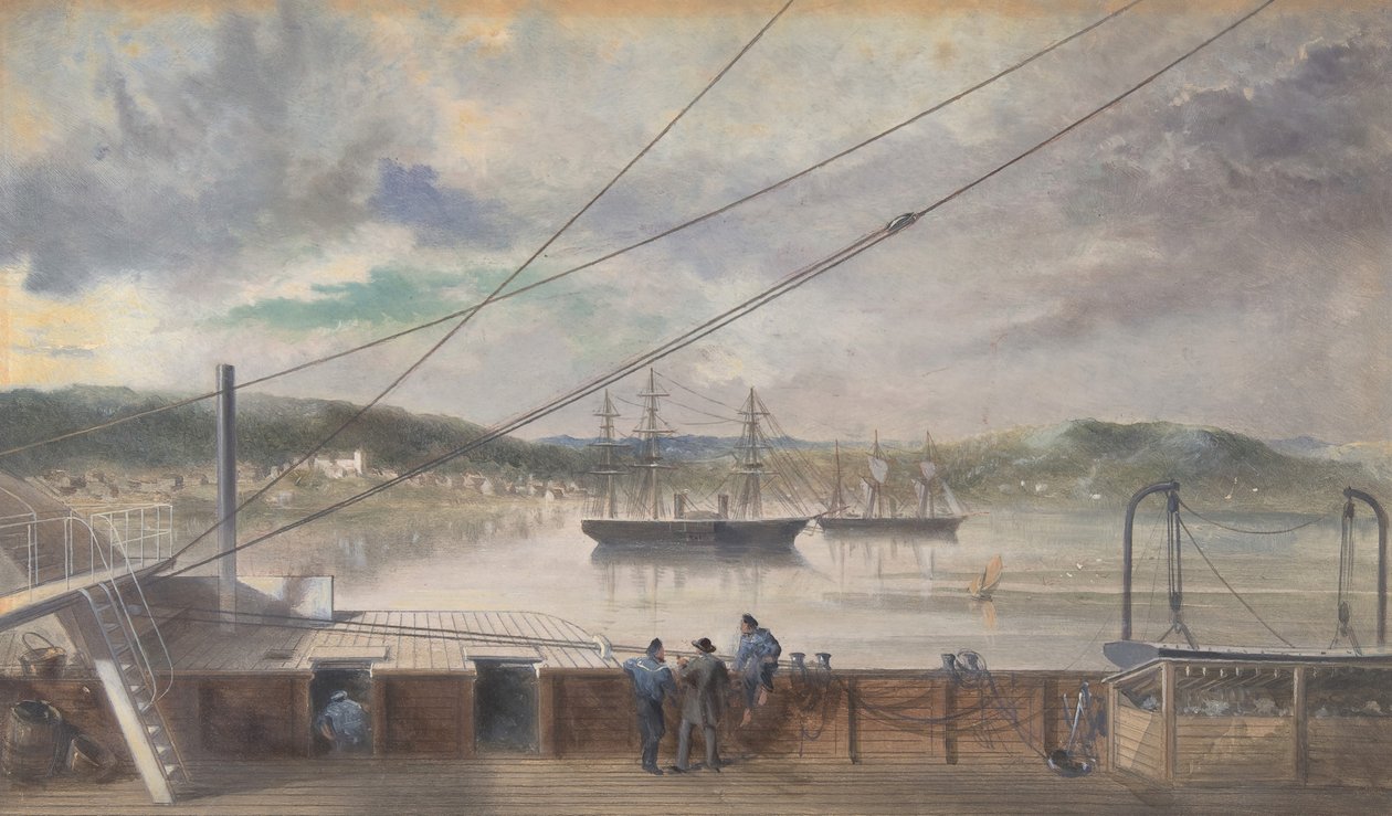 Osada i Kościół Treści Serca, Nowa Fundlandia, 1866. autorstwa Robert Charles Dudley