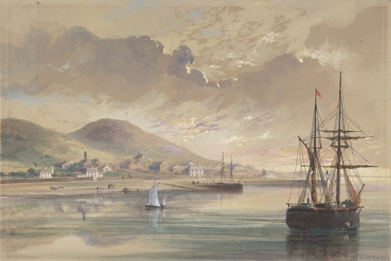 Valentia w latach 1857-1858 w czasie układania dawnego kabla, 1865. autorstwa Robert Charles Dudley