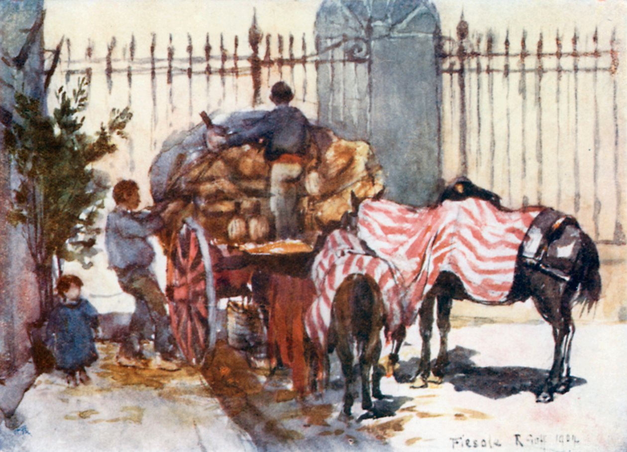 Załadunek wózka z butelkami wina (druk kolorowy) autorstwa Robert Charles Goff